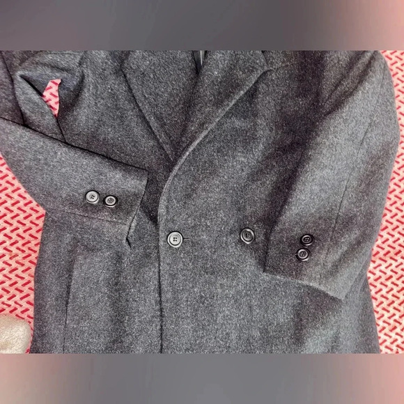 Adolfo Classics Full Length Coat Double Breasted Black Wool Size 6P - Picture 5 of 9